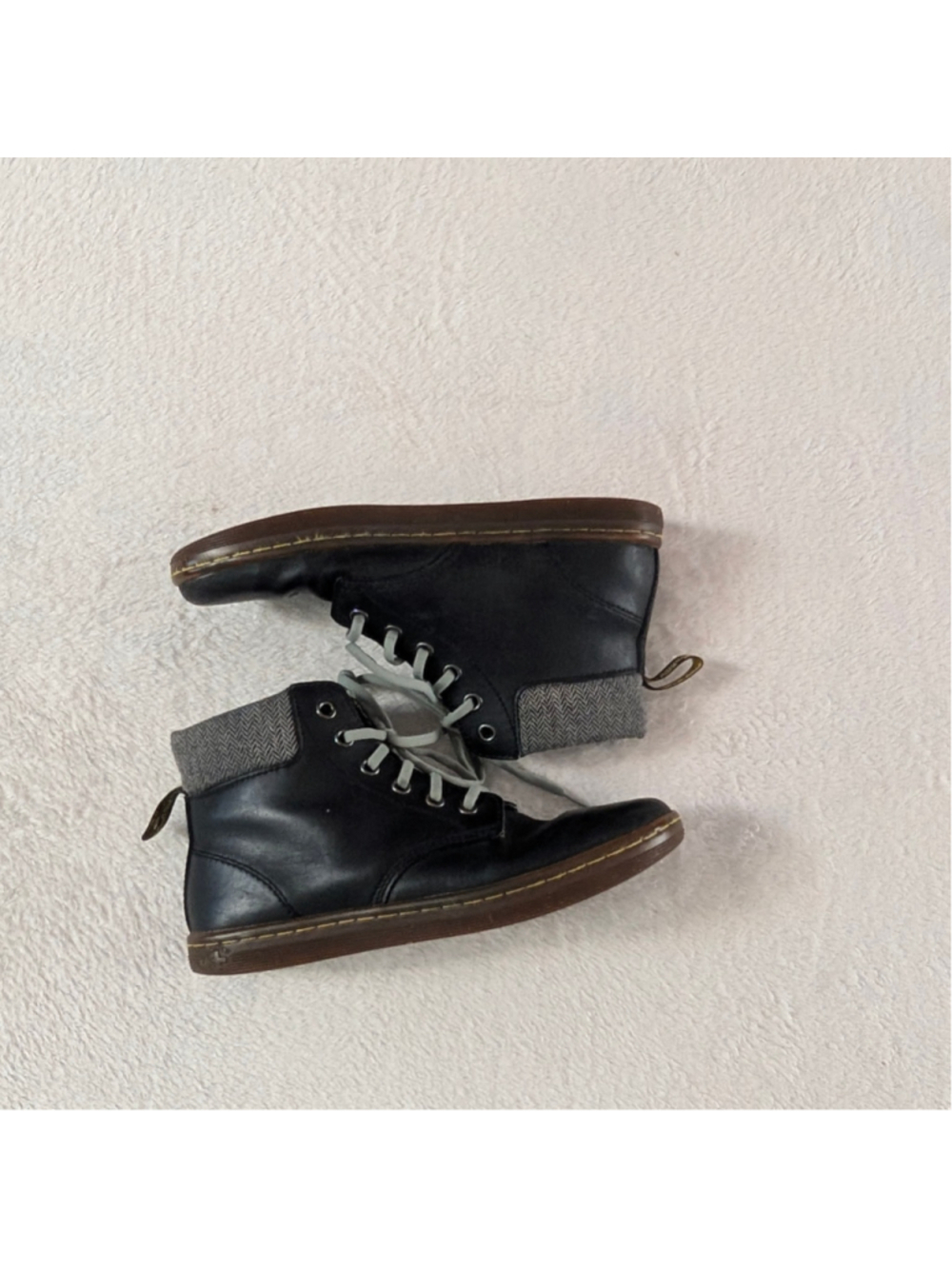 Dr. Martens Maelly Black Leather Herringbone Padded Ankle Boots - Size 7 - Picture 2 of 13
